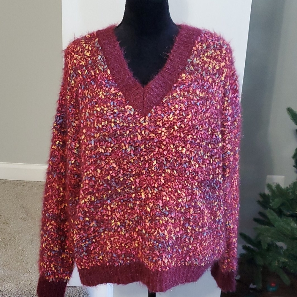 La Miel fuzzy textured sweater